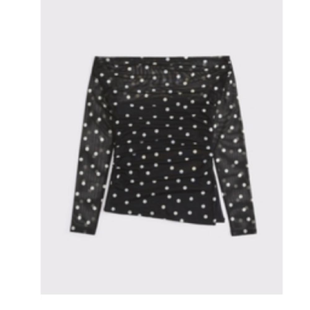 Abercrombie Polka Dot Mesh Top | Size M